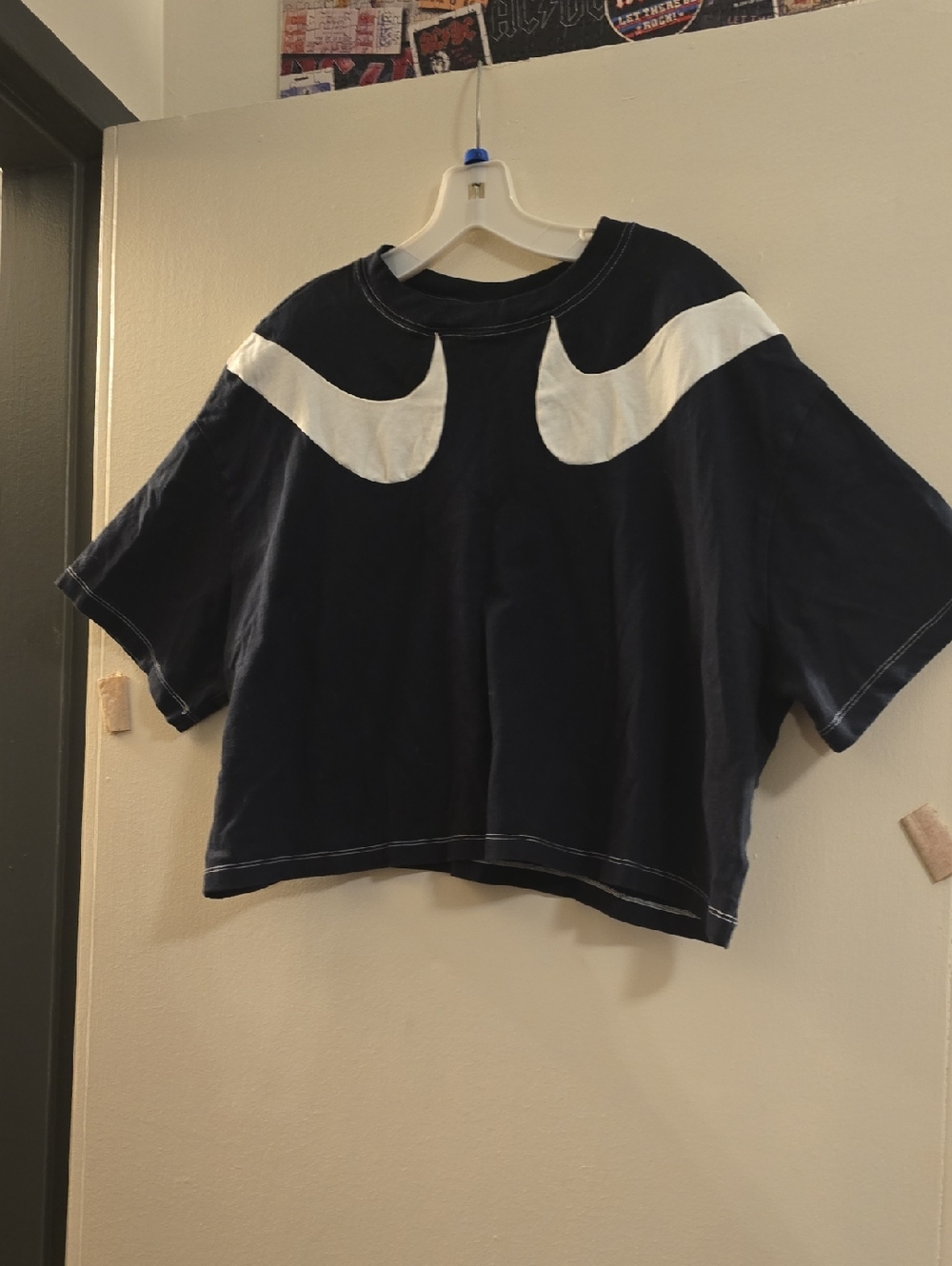 Nike Black Tee with White Tag and Stitching